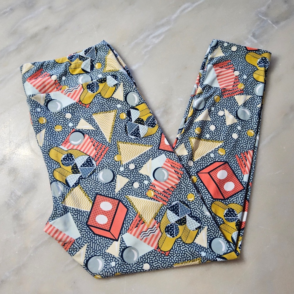 LuLaRoe‎ One Size OS Leggings Geometric Print Colorful Funky Pattern